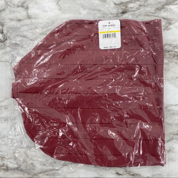 Free People NWT Bridget Square Neck Halter Top Bodysuit Wine Intimately Free New - Picture 6 of 7